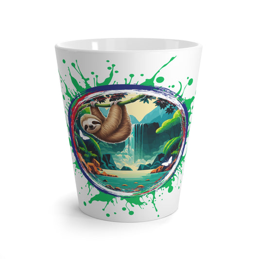 Charming Sloth Latte Mug – Tropical Vibes