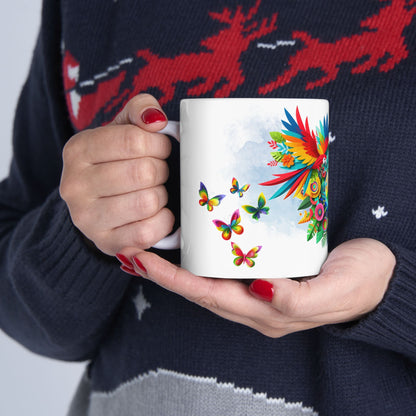 Iguana & Macaw Coffee Mug - Vibrant Tropical Vibe