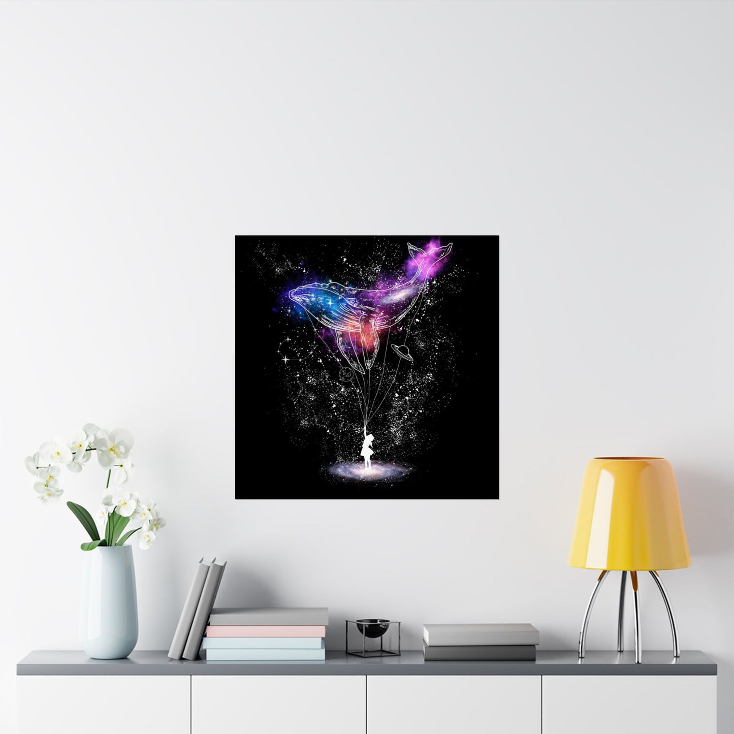 Cosmic Whale Poster – Surreal Art for Home Decor