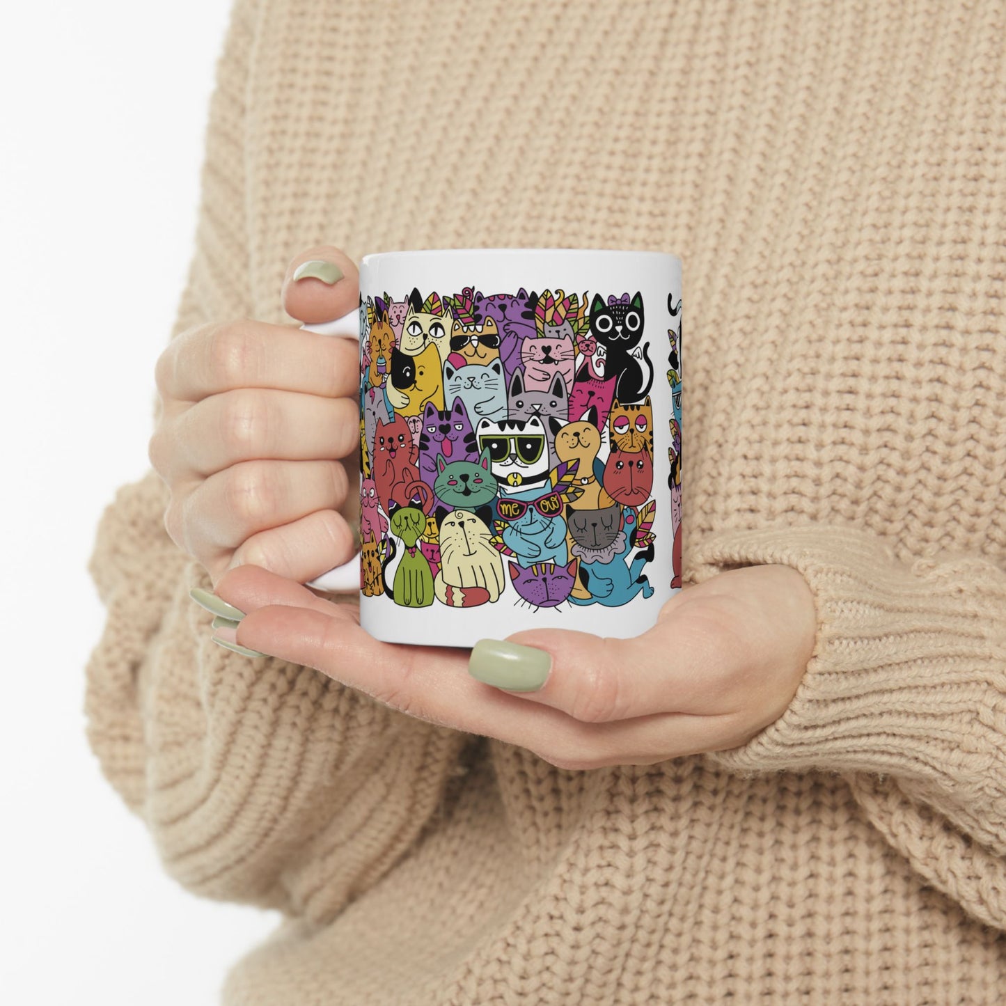 Doodle Collage Cats Coffee Mug