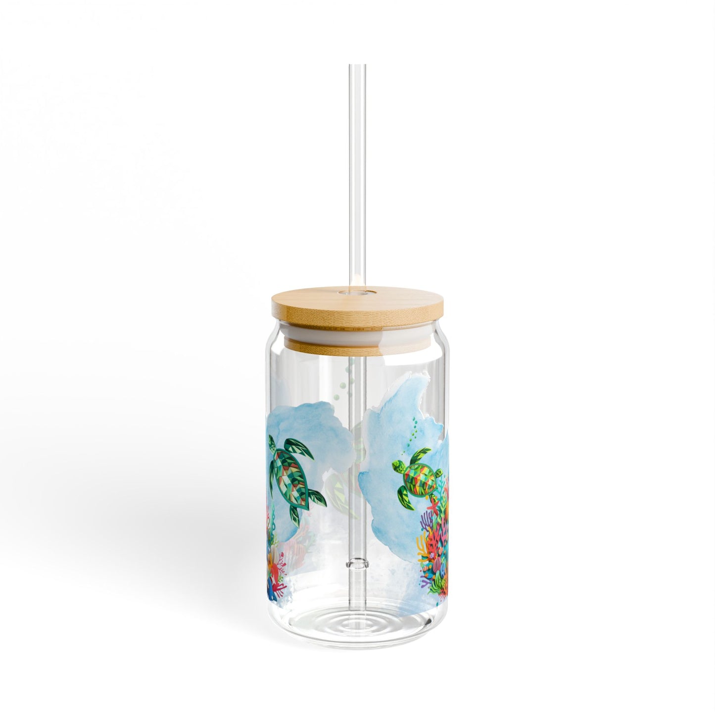 Sea Turtle Sipper Glass – Ocean-Inspired