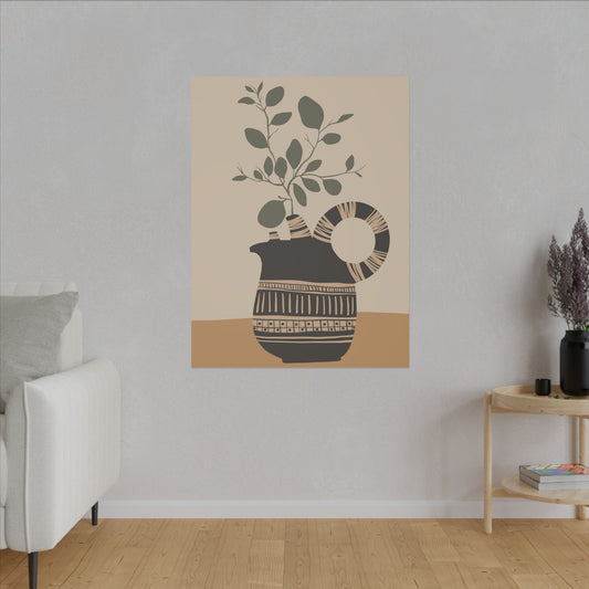 Bohemian Pitcher & Leaves - Canvas Art