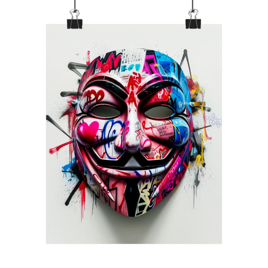 Máscara de Guy Fawkes - Póster de grafiti urbano de Artpop