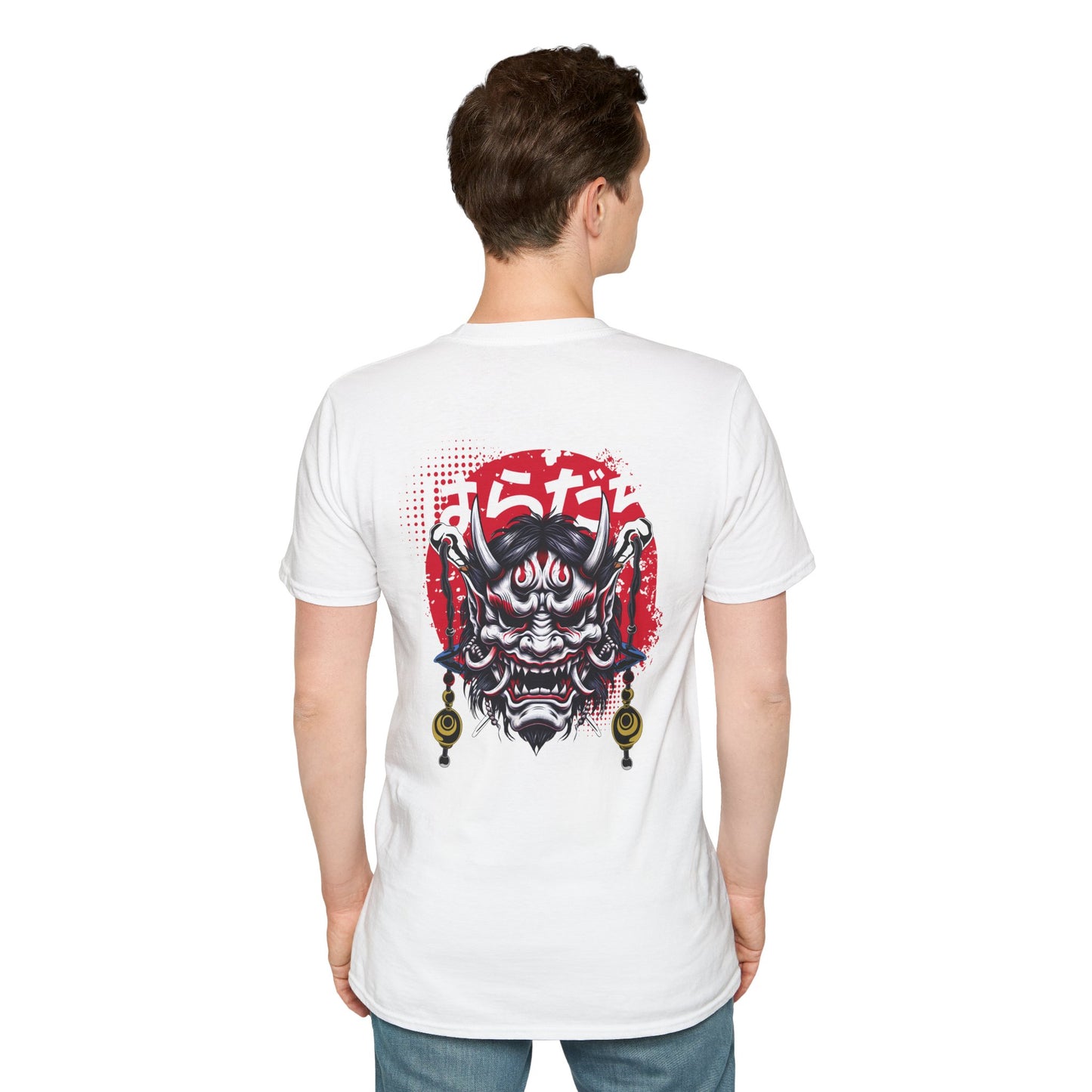 Camiseta con gráfico de Oni japonés: diseño llamativo de máscara de diablo