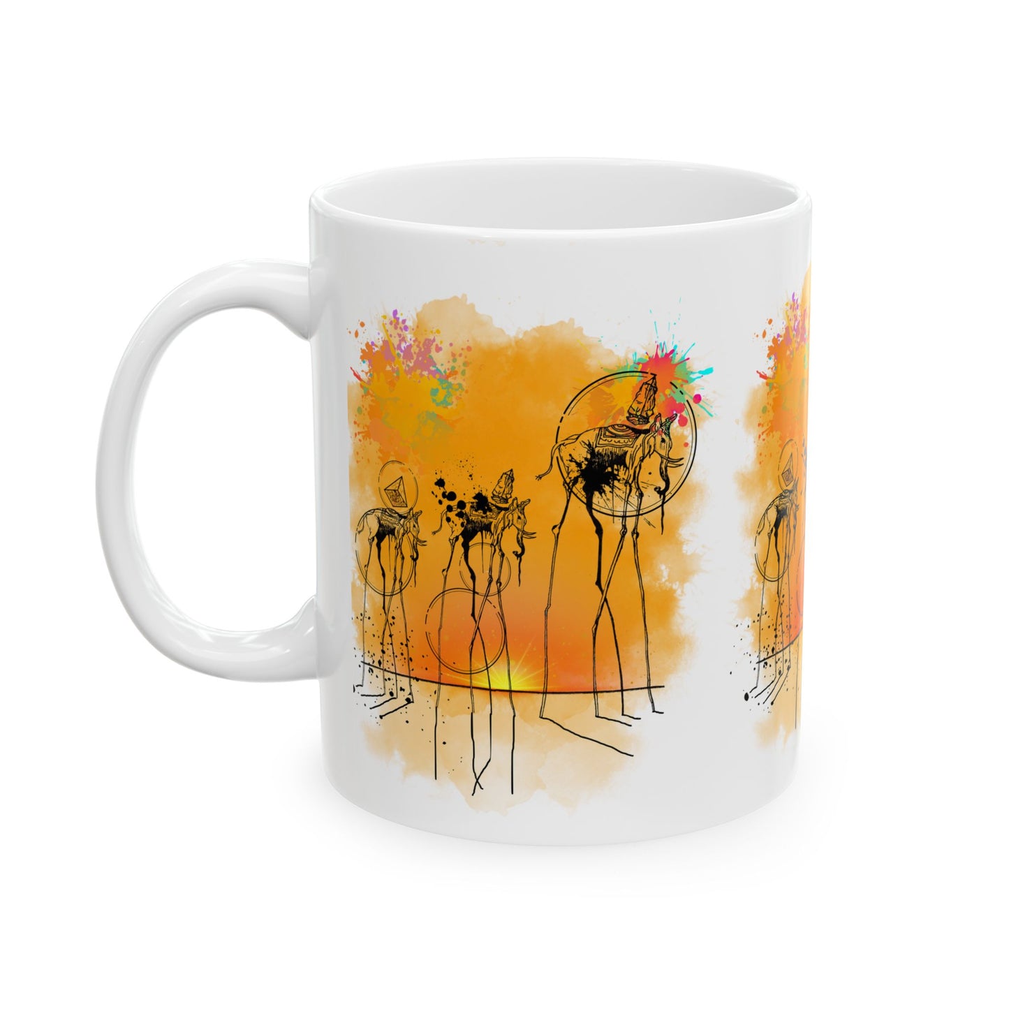 Taza de cerámica surrealista con elefante de Dalí: taza de café inspirada en Dalí