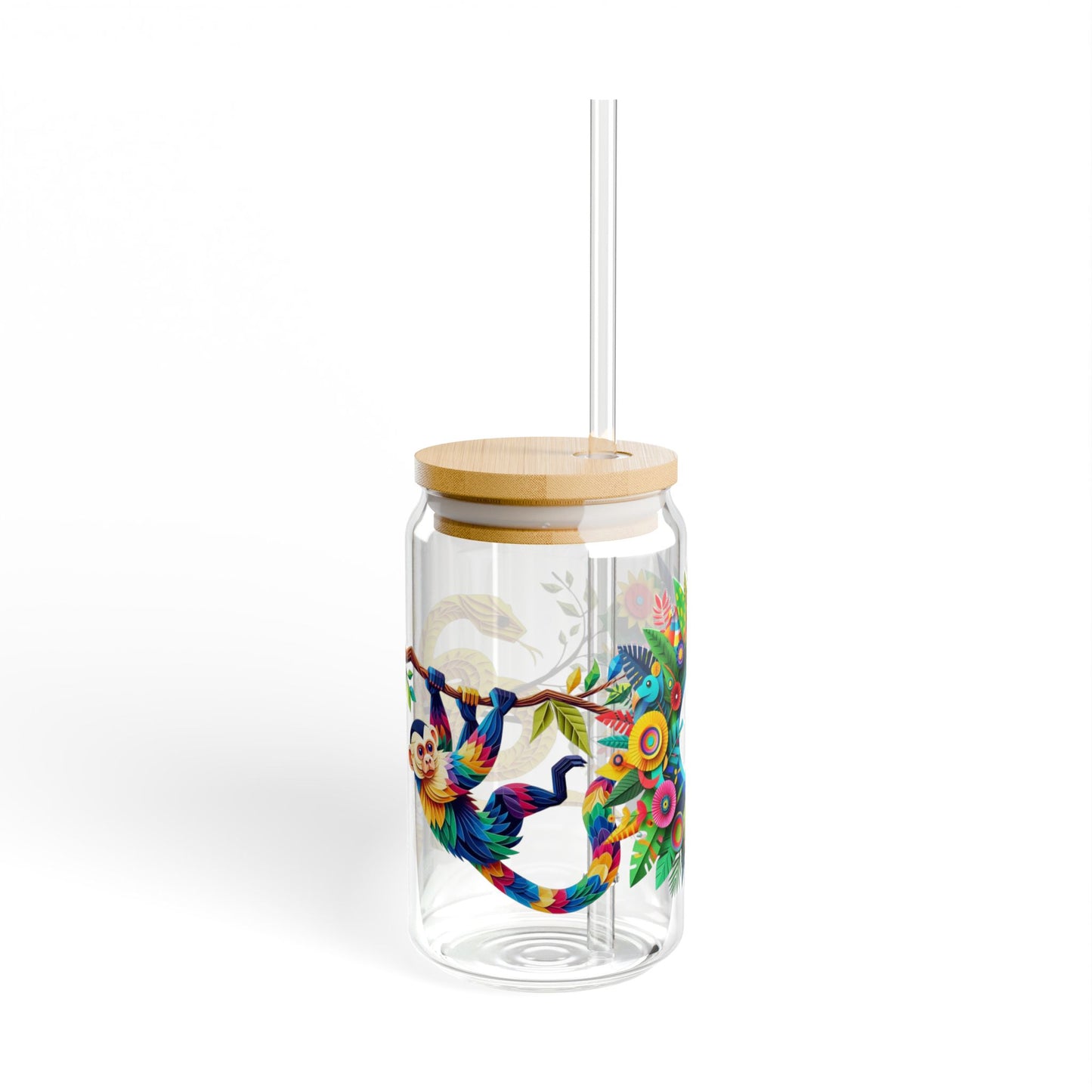 Monkey & Snake Sipper Glass – Tropical Vibes