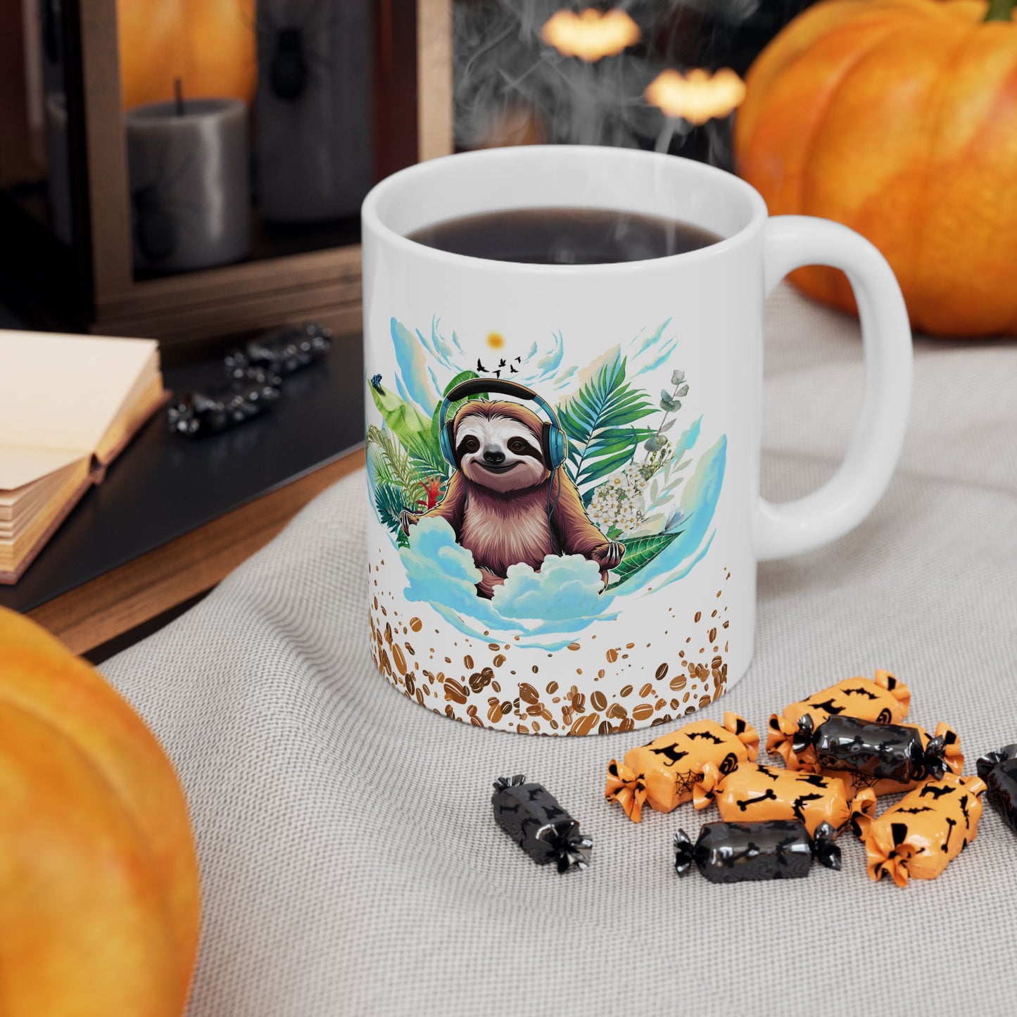 Sloth Zen Coffee Ceramic Mug - Tropical Gift