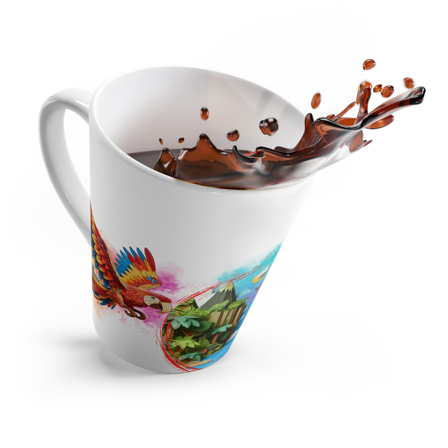 Macaw & Toucan Latte Mug - Tropical Vibes