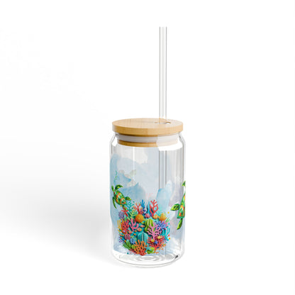 Sea Turtle Sipper Glass – Ocean-Inspired