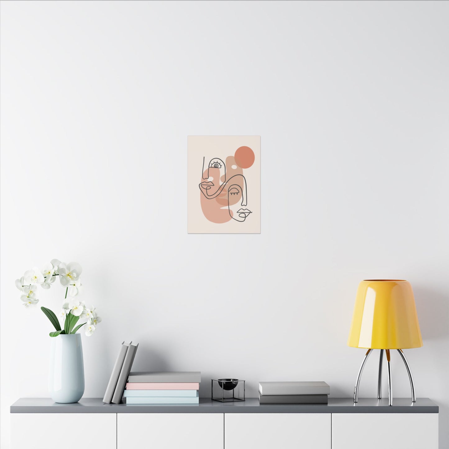 Face Line Bohemian Art Canva- Modern Home Decor