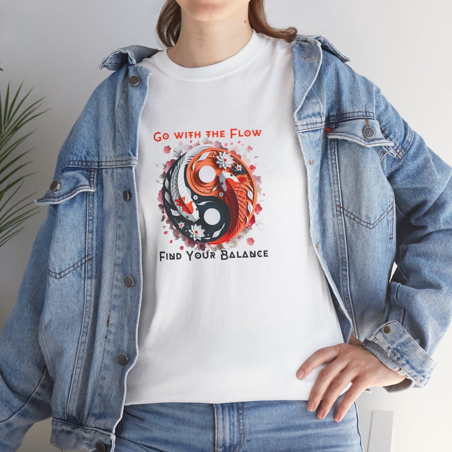 Unisex heavy cotton t-shirt featuring an original yin yang koi fish design inspired by Japanese culture and zen aesthetics. Perfect for mindfulness meditation and tranquil vibes, this tee showcases graceful koi motifs that embody balance and serenity.